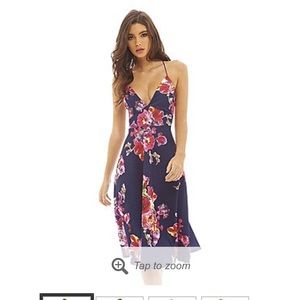 AX Paris Women's Strappy Floral Midi Skater Dress